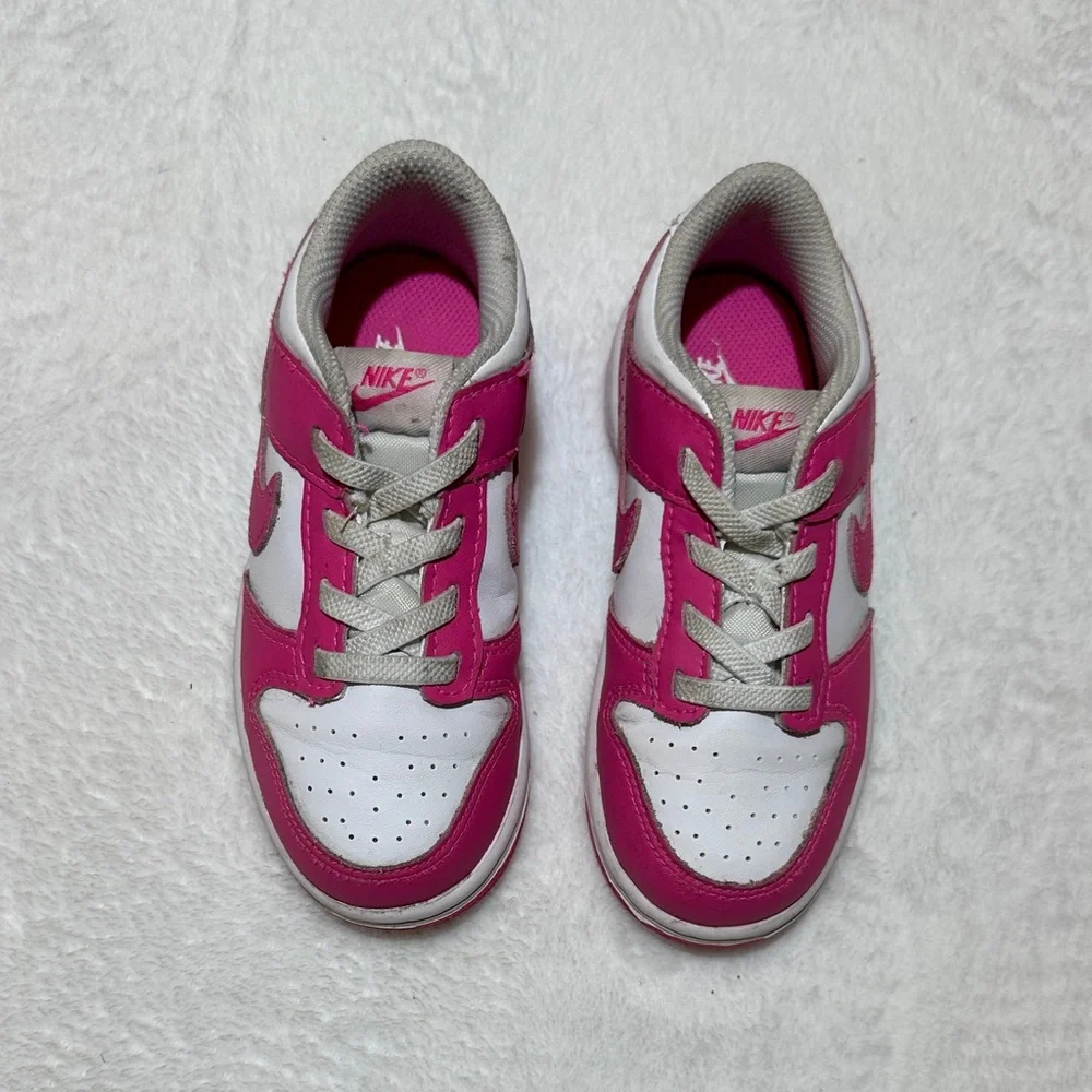 Nike Kids Sneakers in Pink and White size 10 VGUC - Picture 1 of 5